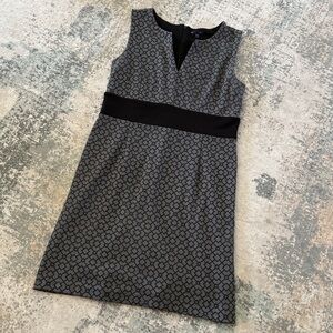GAP Black and Gray Geometric Dress